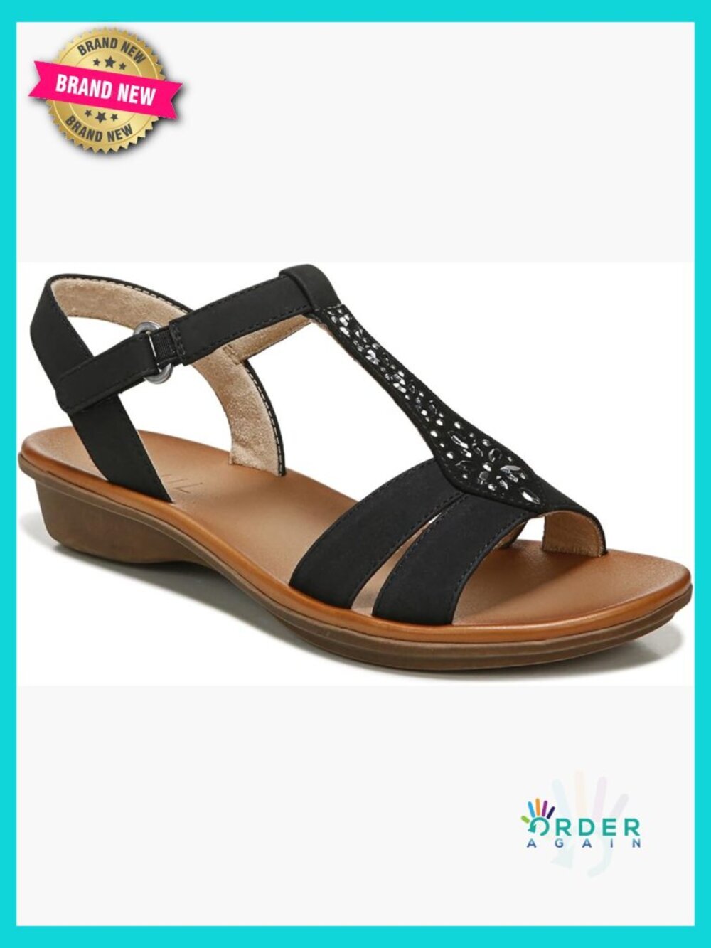 Strappy Rhinestone Flat Sandals Casual Summer Comfort Adjustable Hook Loop Wedge